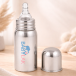 Stainless steel baby milk feeding bottle